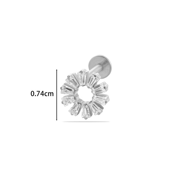 Puncture Jewelry Titanium Alloy Flower Style Electroplated For Women