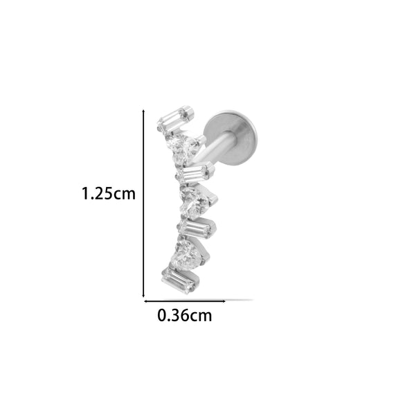 Puncture Jewelry Titanium Alloy Flower Style Electroplated For Women