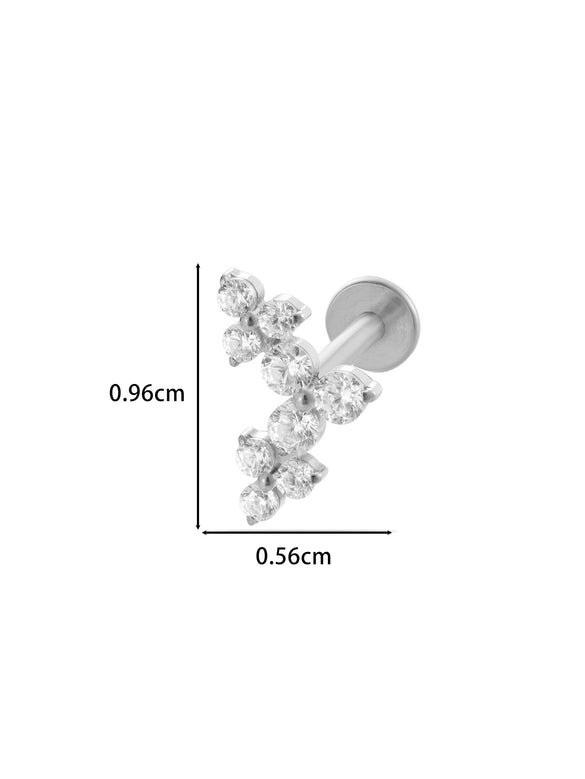 Puncture Jewelry Titanium Alloy Flower Style Electroplated For Women