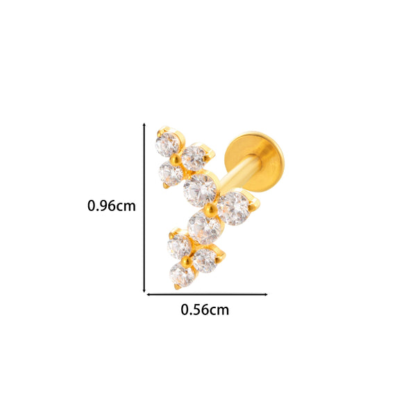 Puncture Jewelry Titanium Alloy Flower Style Electroplated For Women