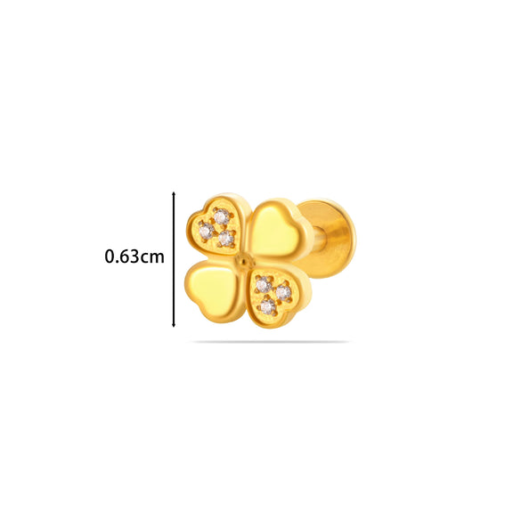 Puncture Jewelry Titanium Alloy Flower Style Electroplated For Women