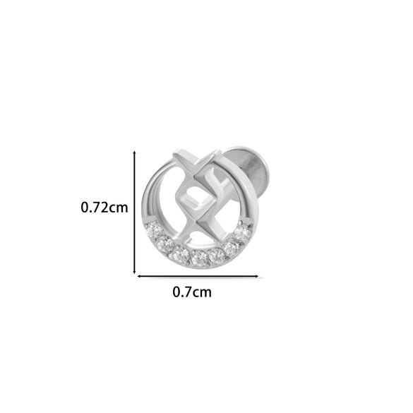 Puncture Jewelry Titanium Alloy Flower Style Electroplated For Women