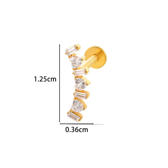 Puncture Jewelry Titanium Alloy Flower Style Electroplated For Women