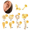 Puncture Jewelry Titanium Alloy Flower Style Electroplated For Women