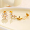 Puncture Jewelry Titanium Alloy Flower Style Electroplated For Women