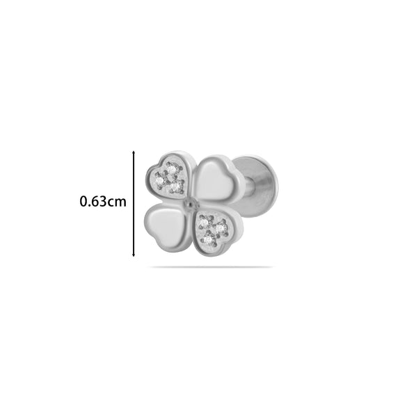 Puncture Jewelry Titanium Alloy Flower Style Electroplated For Women