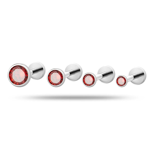 Puncture Jewelry Titanium Alloy Geometric Electroplated Zircon Lip Nail Tragium Ear Nail