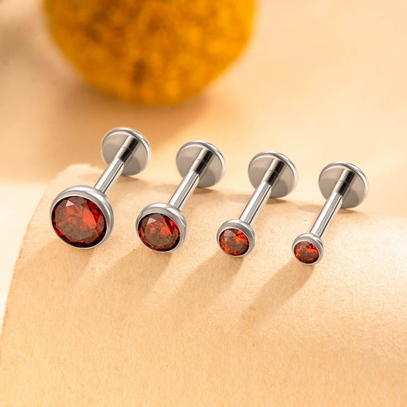 Puncture Jewelry Titanium Alloy Geometric Electroplated Zircon Lip Nail Tragium Ear Nail