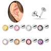 Puncture Jewelry Titanium Alloy Geometric Electroplated Zircon Lip Nail Tragium Ear Nail