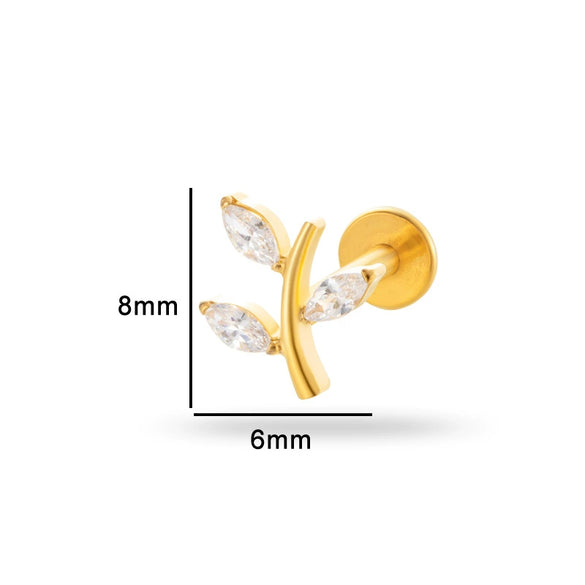 Puncture Jewelry Titanium Alloy Heart Shape Electroplated For Women