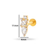 Puncture Jewelry Titanium Alloy Heart Shape Electroplated For Women