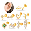 Puncture Jewelry Titanium Alloy Heart Shape Electroplated For Women