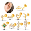 Puncture Jewelry Titanium Alloy Heart Shape Electroplated For Women