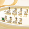 Puncture Jewelry Titanium Alloy Heart Shape Electroplated For Women
