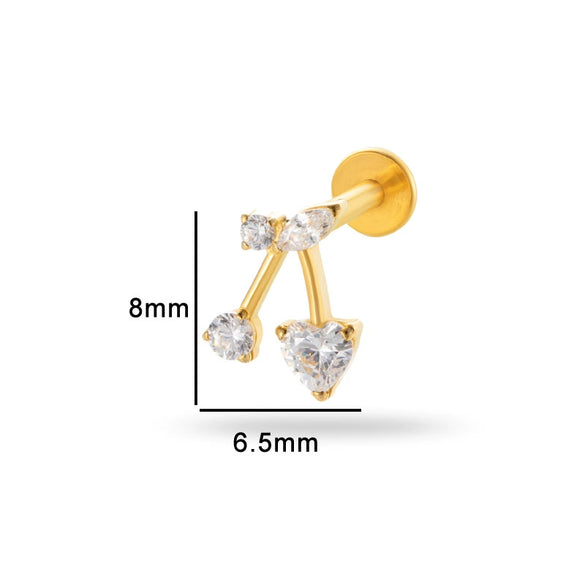 Puncture Jewelry Titanium Alloy Heart Shape Electroplated Pendant For Women