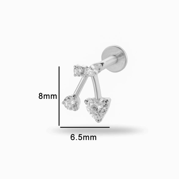 Puncture Jewelry Titanium Alloy Heart Shape Electroplated Pendant For Women