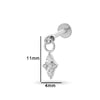 Puncture Jewelry Titanium Alloy Water Drop Shape Zircon Pendant With Inner Teeth Screw Rod Electroplated For Women