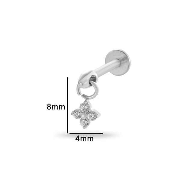 Puncture Jewelry Titanium Alloy Water Drop Shape Zircon Pendant With Inner Teeth Screw Rod Electroplated For Women