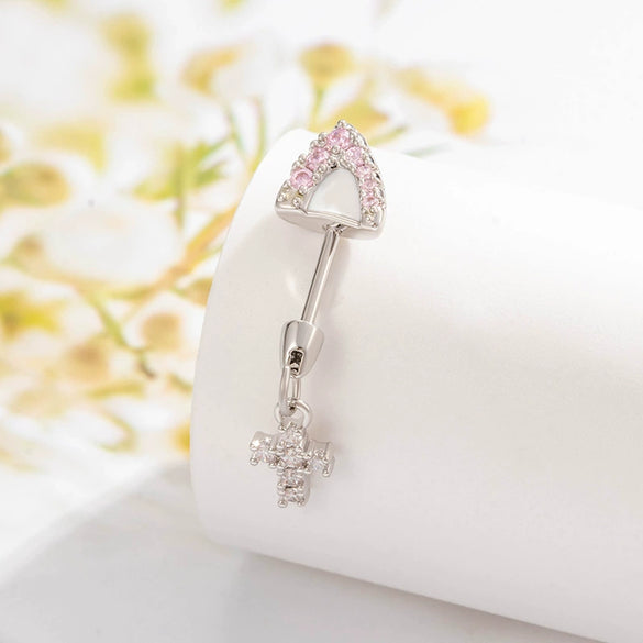Puncture Jewelry Titanium Steel Love Cross Pendant With Kitten Ear Shape Animal Zodiac Pattern Electroplated For Women Fashion Style