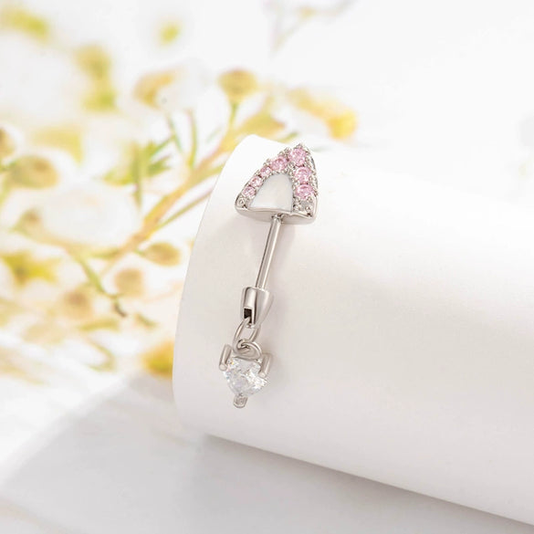 Puncture Jewelry Titanium Steel Love Cross Pendant With Kitten Ear Shape Animal Zodiac Pattern Electroplated For Women Fashion Style