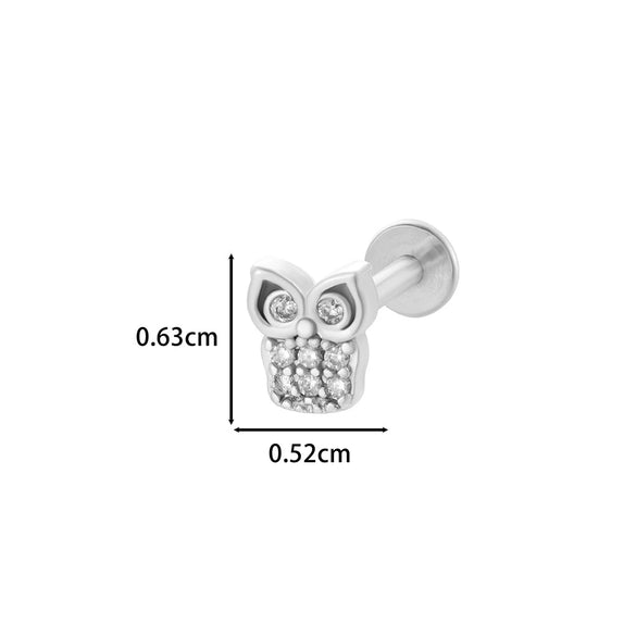 Puncture Ornaments Stainless Steel Copper Zircon Love Butterfly Bow Tie Electroplated For Women