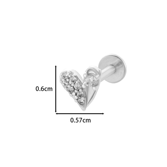 Puncture Ornaments Stainless Steel Copper Zircon Love Butterfly Bow Tie Electroplated For Women