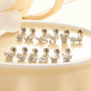 Puncture Ornaments Stainless Steel Copper Zircon Love Butterfly Bow Tie Electroplated For Women
