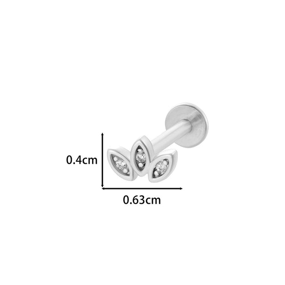 Puncture Ornaments Stainless Steel Copper Zircon Love Butterfly Bow Tie Electroplated For Women