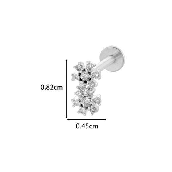 Puncture Ornaments Stainless Steel Copper Zircon Love Butterfly Bow Tie Electroplated For Women