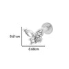 Puncture Ornaments Stainless Steel Copper Zircon Love Butterfly Bow Tie Electroplated For Women