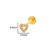 Puncture Ornaments Stainless Steel Copper Zircon Love Butterfly Bow Tie Electroplated For Women