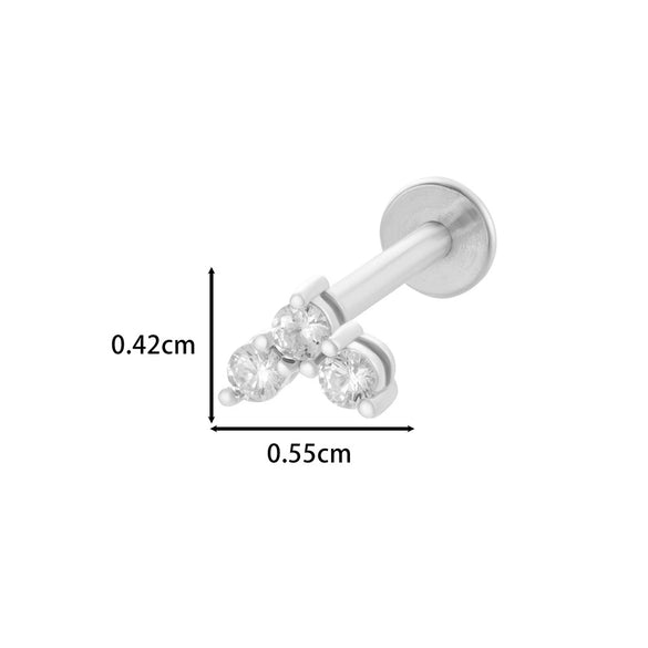 Puncture Ornaments Stainless Steel Copper Zircon Love Butterfly Bow Tie Electroplated For Women