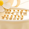 Puncture Ornaments Stainless Steel Copper Zircon Love Butterfly Bow Tie Electroplated For Women