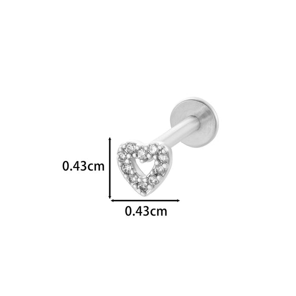 Puncture Ornaments Stainless Steel Copper Zircon Love Butterfly Bow Tie Electroplated For Women
