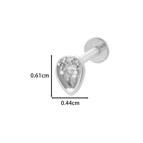 Puncture Ornaments Stainless Steel Copper Zircon Love Butterfly Bow Tie Electroplated For Women