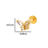 Puncture Ornaments Stainless Steel Copper Zircon Love Butterfly Bow Tie Electroplated For Women
