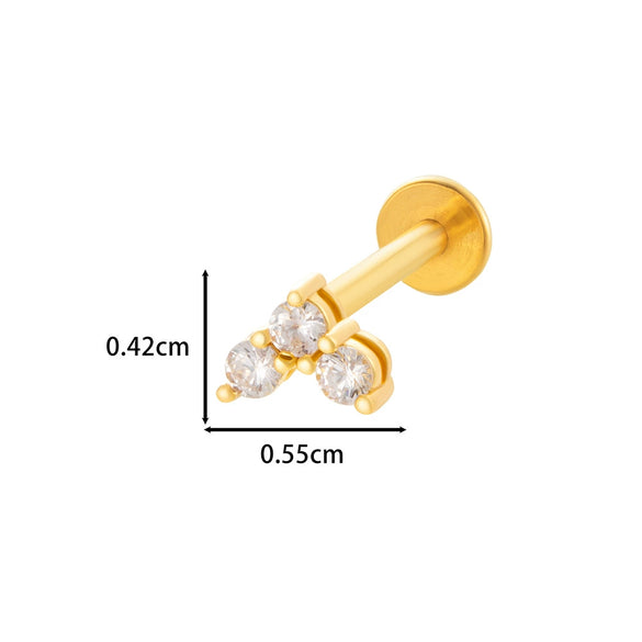 Puncture Ornaments Stainless Steel Copper Zircon Love Butterfly Bow Tie Electroplated For Women