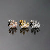 Puncture Stud Earrings Copper Inlaid Zircon Crown Shape Electroplated