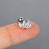 Puncture Stud Earrings Copper Inlaid Zircon Crown Shape Electroplated