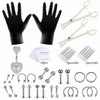 Puncture Tools Set Stainless Steel Heart Pattern Electroplated Unisex