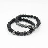 Punk Bracelet Copper Inlaid With Zircon Volcanic Stone Ball Skull Handmade Unisex
