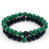 Punk Bracelet Copper Inlaid With Zircon Volcanic Stone Ball Skull Handmade Unisex