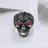 Punk Cool Style Skull Stainless Steel Inlay Rhinestones Men'S Rings