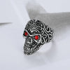 Punk Cool Style Skull Stainless Steel Inlay Rhinestones Men'S Rings