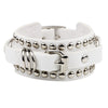 Punk Couple Jewelry Artificial Leather Belt Bracelet With Rivet And Geometric Design Electroplated