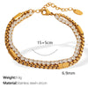 Punk Creative Hiphop Allmatch Diamondencrusted Multilayer Stacked 316L Stainless Steel Chain Hand Jewelry For Women Electroplated