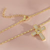Punk Cross Copper Necklace With Electroplating And O Word Chain Unisex Fashion Design