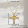 Punk Cross Copper Necklace With Electroplating And O Word Chain Unisex Fashion Design