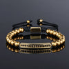 Punk Crown Titanium Steel Beaded Men'S Bracelets Bangle