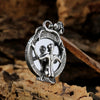 Punk Demon Mirror Pendant Necklace Stainless Steel Skull Geometric Casting